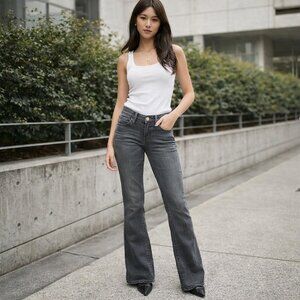 Moussy Flare Jeans Size 24 Measures W 25 x L 28 Gray